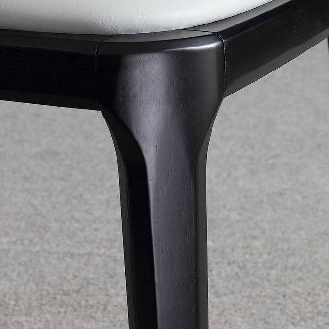 Chaise de salle à manger industrielle en bois, chaises sans accoudoirs en Faux cuir pour usage domestique