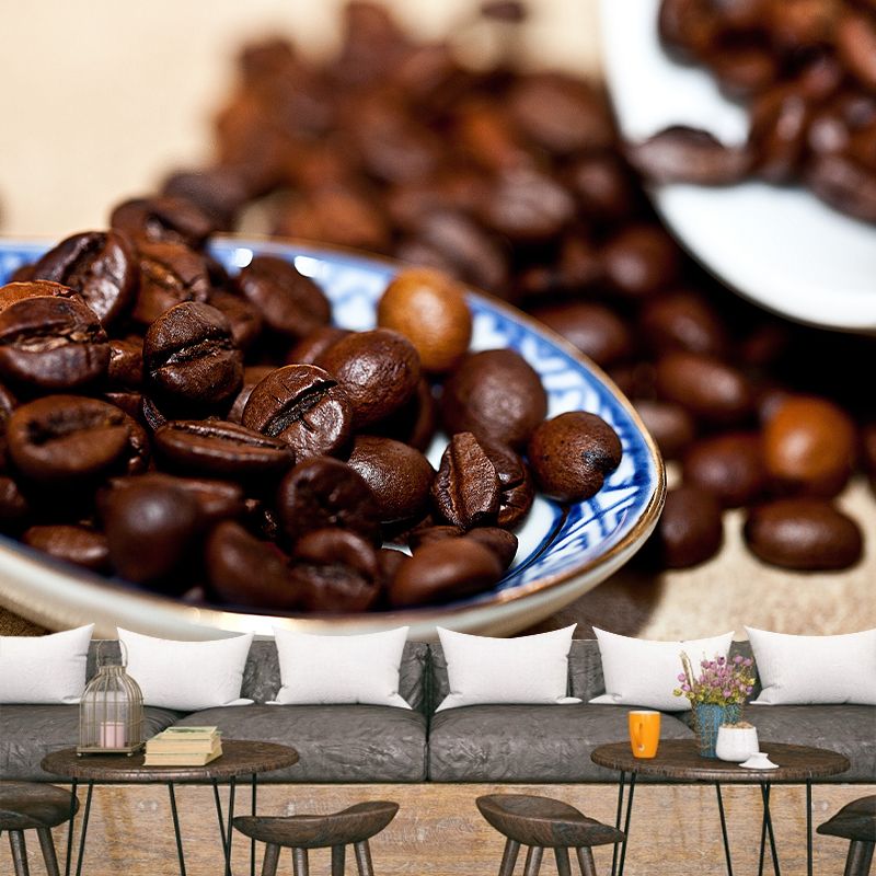 Coffee Beans Simple Wall Mural for Dining Room  Stain Resistant, Made to Measure