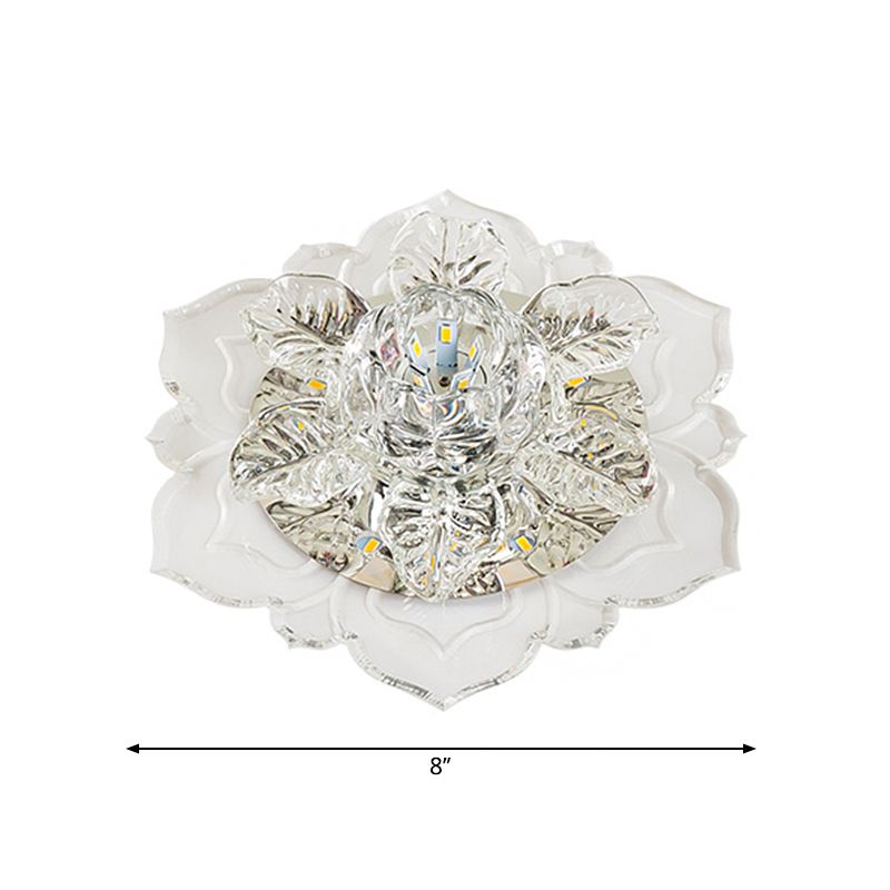 Gestaffelte Blüte Klarglas Decke bündig montiert modernistisch LED Flushmount Beleuchtung für Korridor