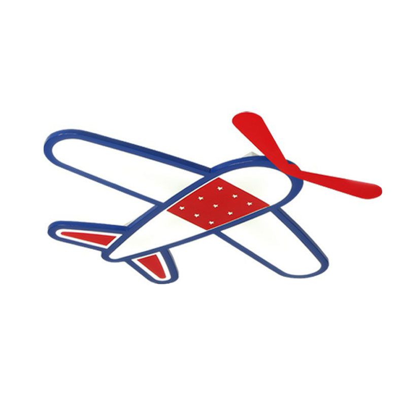 Plane Acrylic Flush Ceiling Light Kids Red LED Flush Mount Lighting Fixture for Bedroom