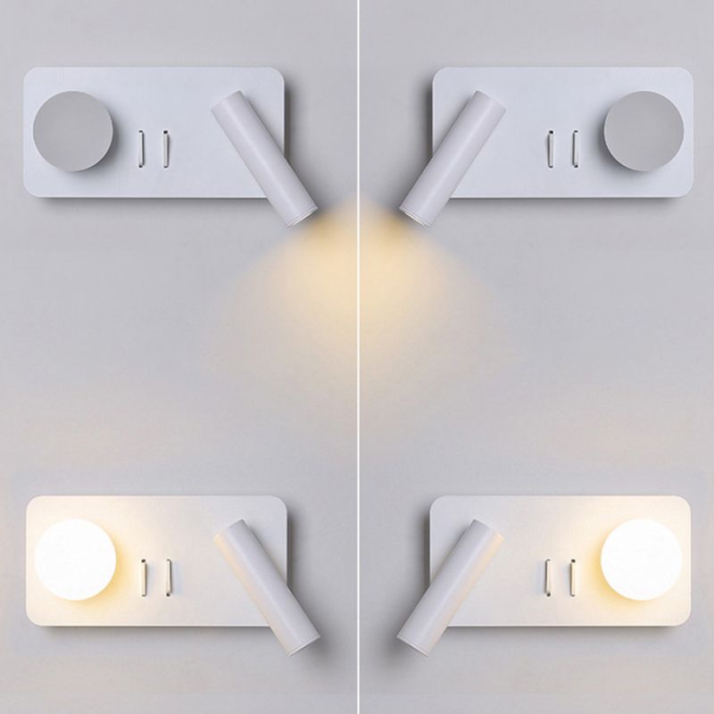 Lampe murale à LED blanche en acrylique dans la lumière murale de lecture en aluminium de style créatif moderne pour chambre à coucher