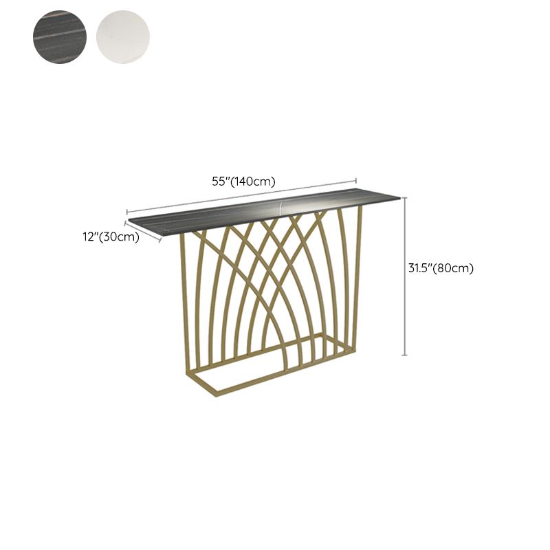 Modern Console Table Stone Rectangle Accent Table , 31.5-inch Tall