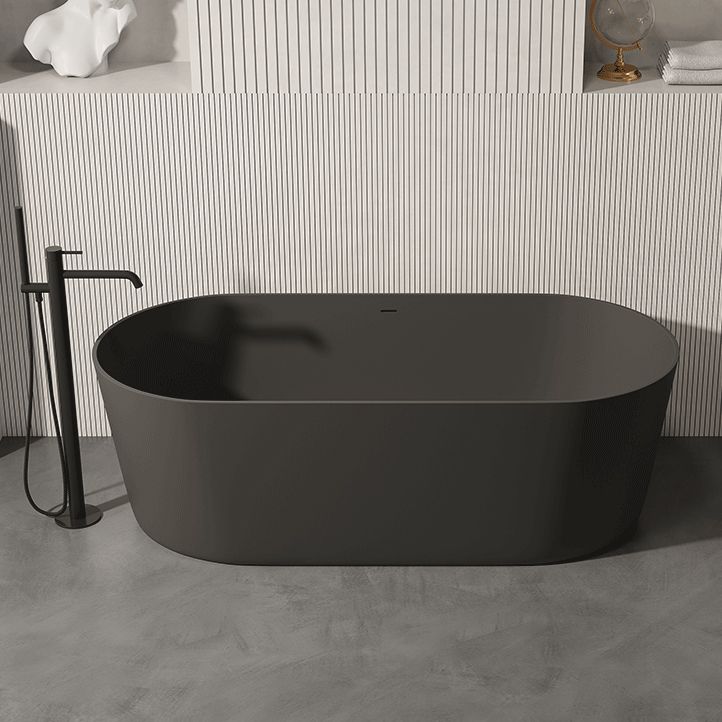 Antique Finish Oval Soaking Bathtub Back to Wall Modern Bath Tub