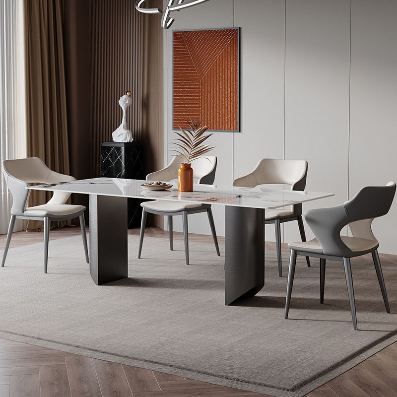Modern Sintered Stone Top Dining Set Rectangle 1/2/4/5/7 Pieces Dining Table with Chairs