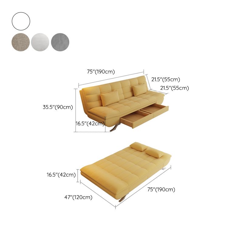 25" Wide Glam Sofa Bed Futon Cushion Back Sleeper Sofa with Storage