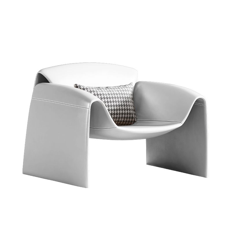 Solid Color Lounge Chair with a Headrest, Modern Accent Chair