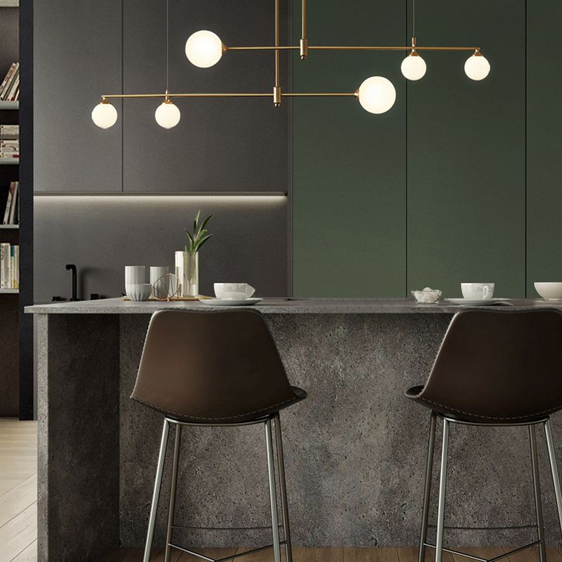 Modern Simple Dining Chandelier Light Round Shade Ceiling Hanging Light for Dining Room