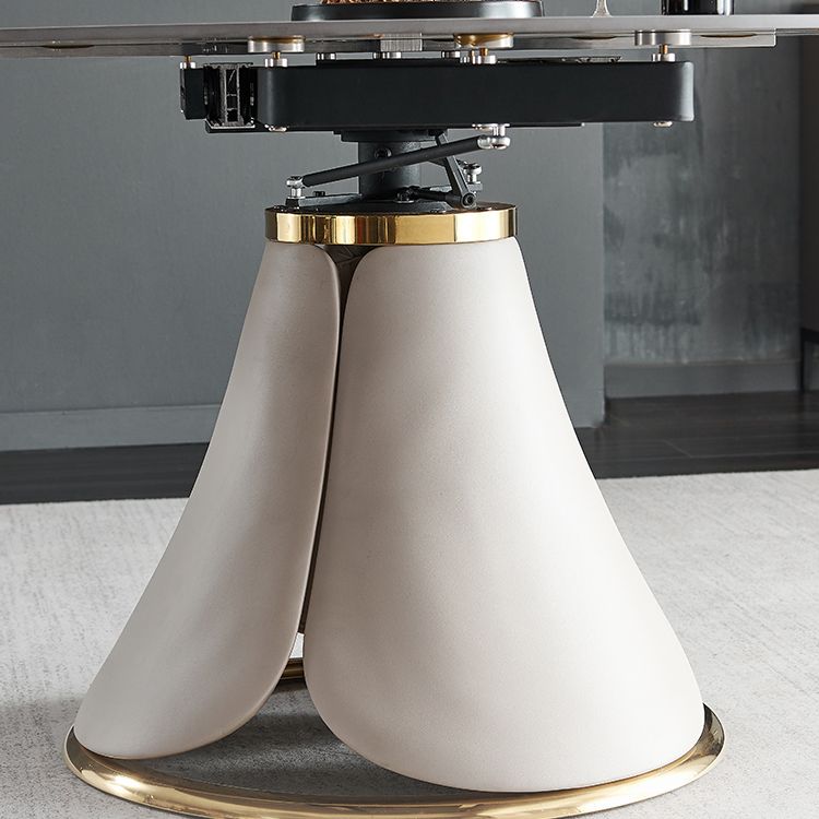 Casual Extendable Round Shape Table Sintered Stone Standard Dining Table for Kitchen