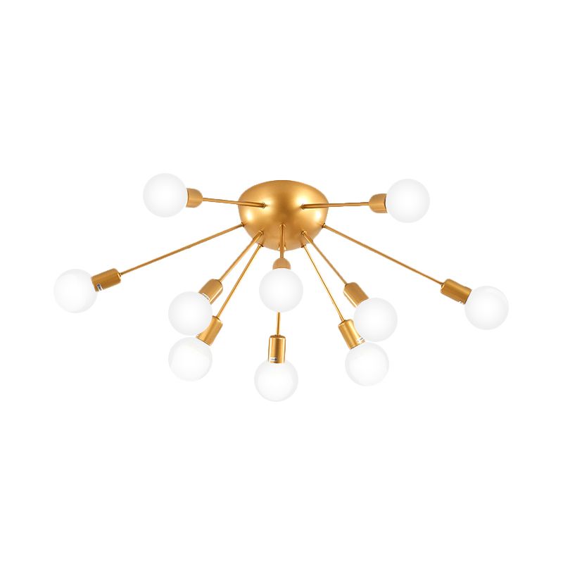 Brass Sputnik Flush Soffitto Luce moderno MODERNA LAMPAGGIO METALLICO SEMI FLUSH PER LAVOGLI