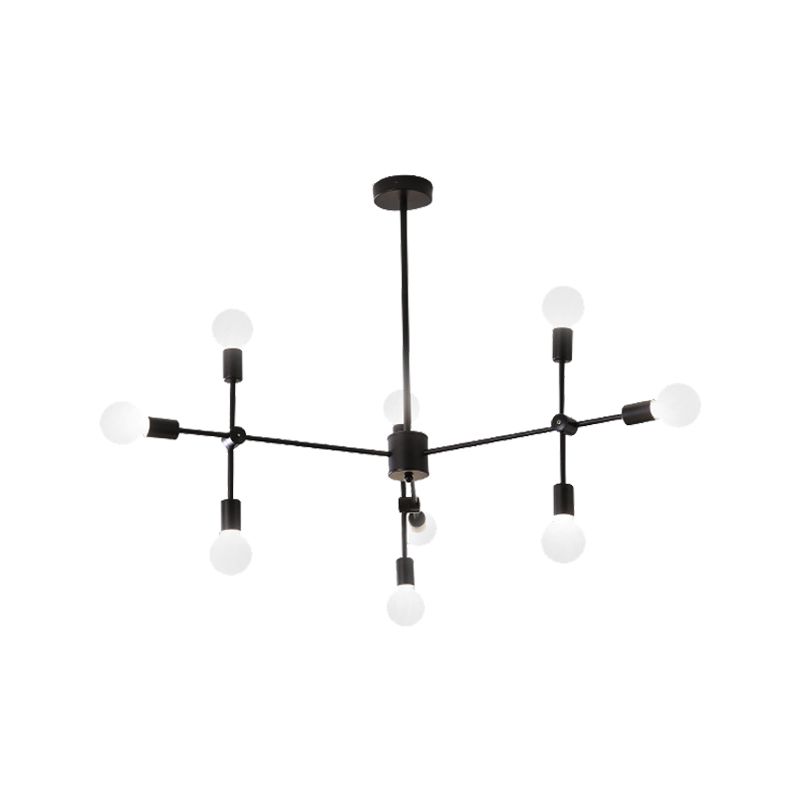 Sputnik Living Room Hanging Chandelier Opal Glass 9/12/15 Lights Modernist Hanging Lamp in Black/Gold