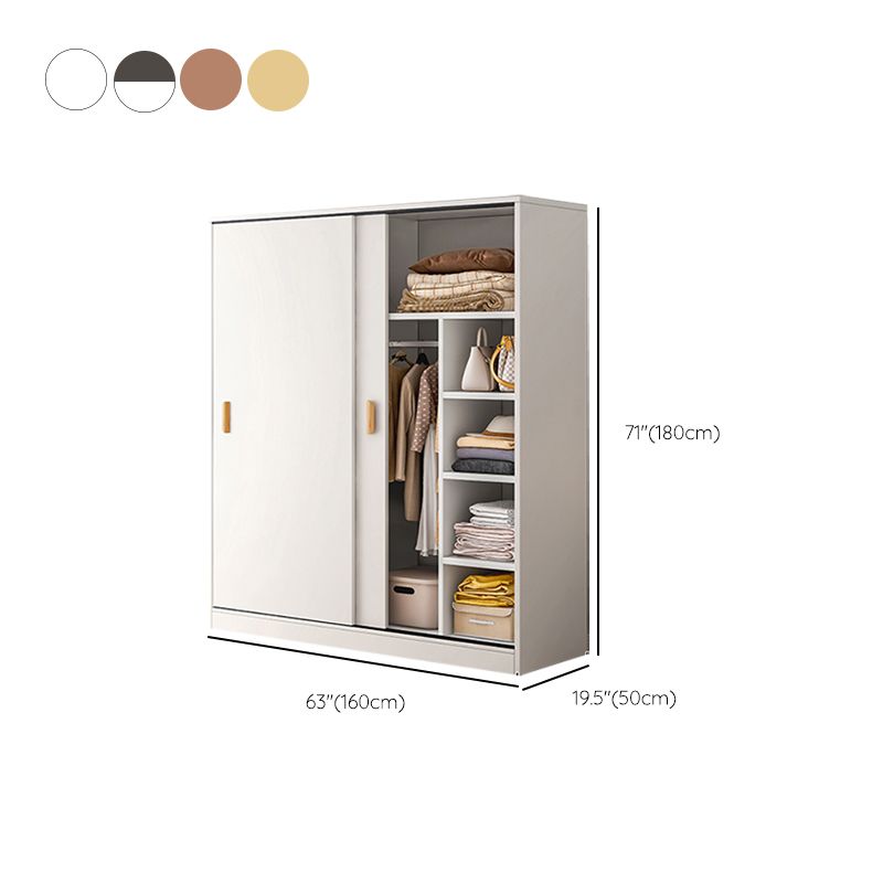 Contemporary Wood Frame Wardrobe Freestanding Wardrobe with 2 Soft Close Doors