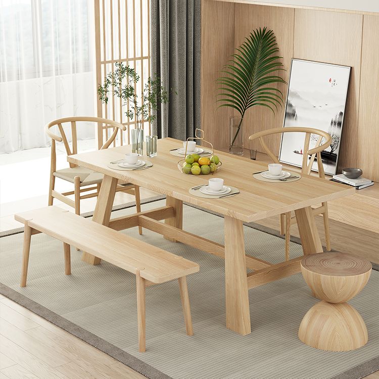 Modern 1/4/5 Pieces Dining Set Rectangle Pine Wood Dining Table for Dining Room