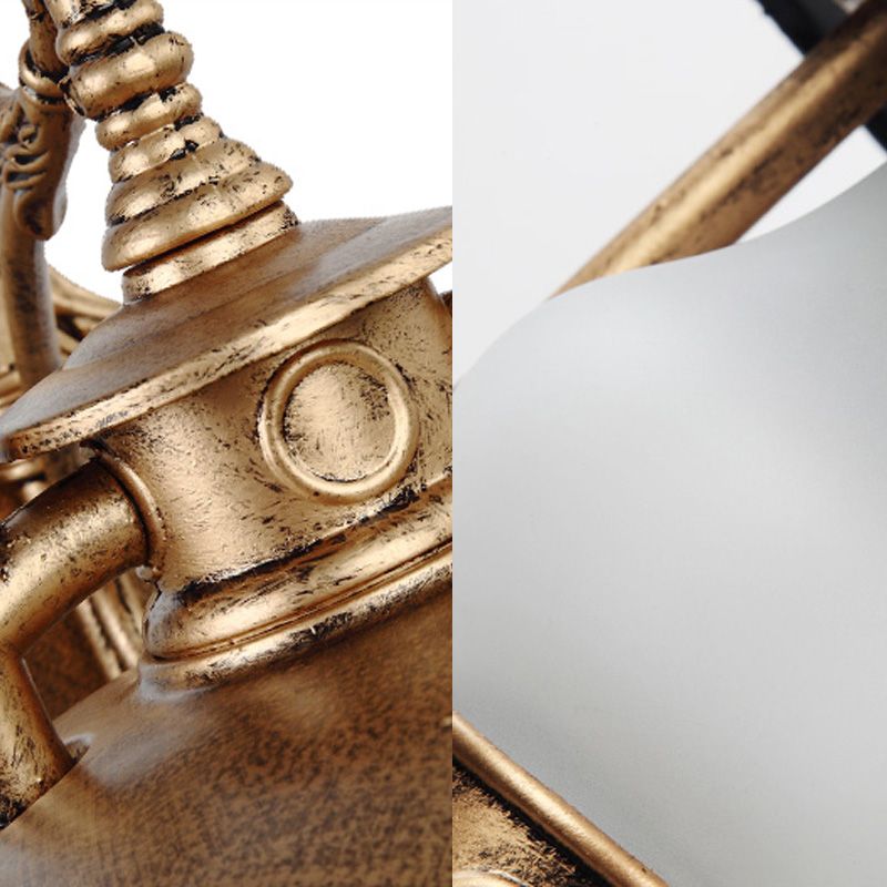 Lantern gefrostete Glaswandmontage Lampe Küste Single Lampe Außenleuchte im schwarzen/gealterten Messing