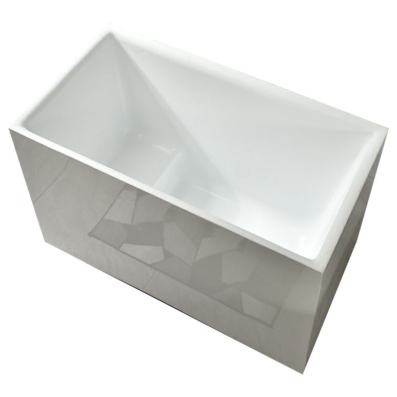Acrylic Freestanding Bathtub Modern Rectangle Bathtub with Center Drain