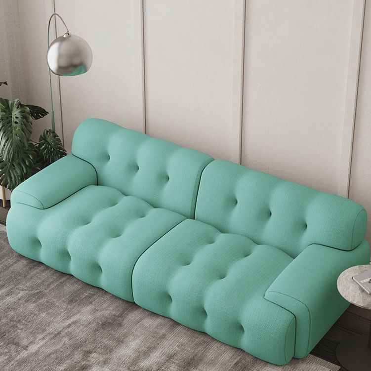 Scandinavian Seating Fabric Living Room Recessed Arm Tufted Standard Sofa