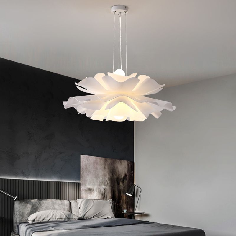 Modern Minimalist Style Blossoming Flower Hanging Pendant Lights Metal 2 Lights Pendant Light for Living Room