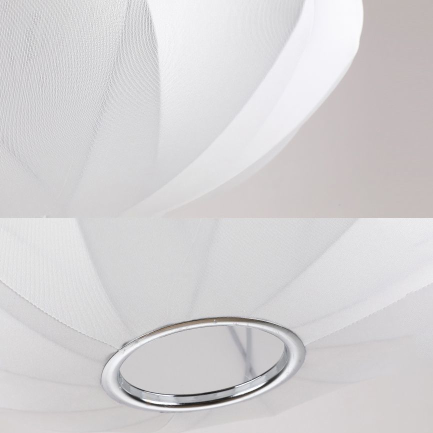 Modern Style Geometric Hanging Lights 1-Light Fabric Pendant Lamp in White