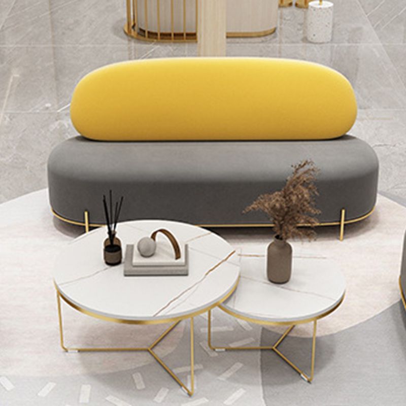 Armless Contemporary Sofa Velvet Tight Back for Apartment Sofa