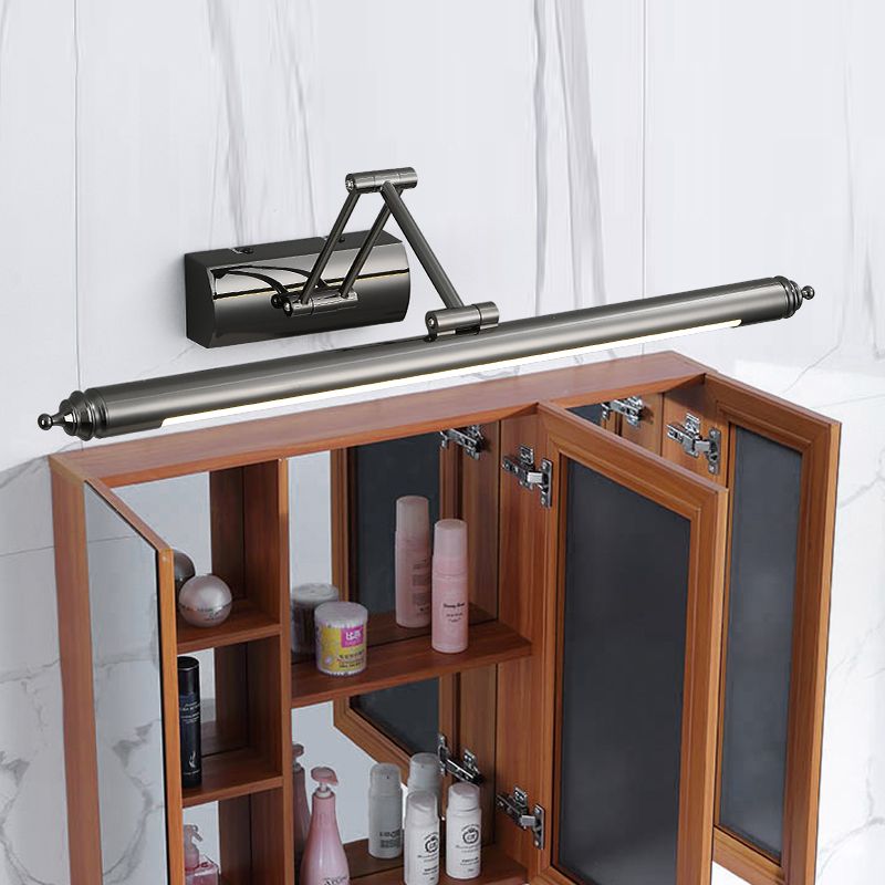 Acrylic Cylinder Vanity Mirror Light 1 Light Modern LED Wall Lighting in Black