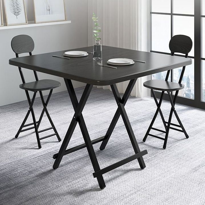 Industrieel uitbreidbare MDF -eettafel vierkante standaard eettafel voor keuken