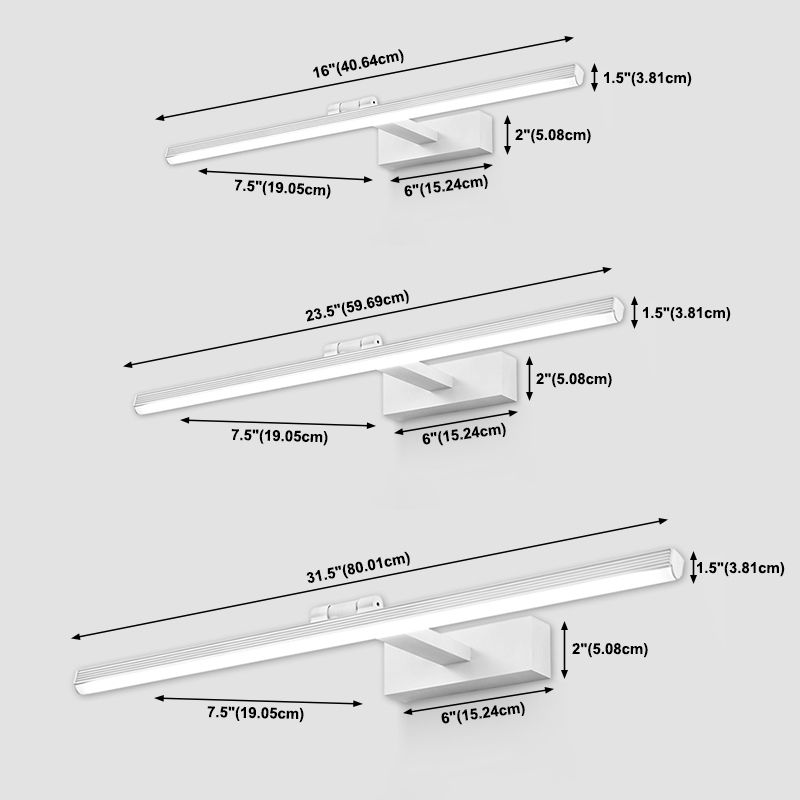 LED Vanity Wall Light Fixtures with Silicone Shade Modern Mirror Front Light