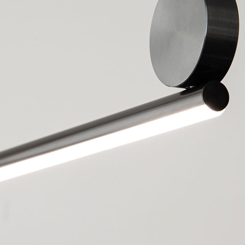 Contemporary Linear Shape Hanging Light Fixture Metal 1 Light Island Pendant Light