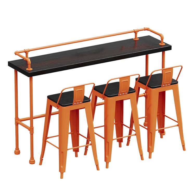 Indoor Contemporary Bar Dining Table Rectangle Metal Legs Bar Table