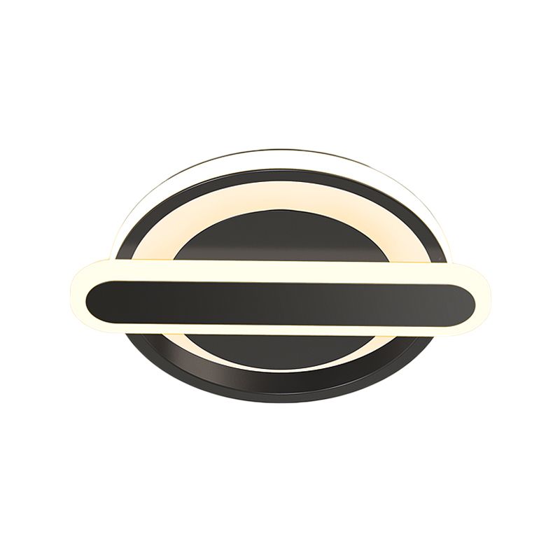 Small Circle and Oval Flushmount Modern Metal Black/White/Gold LED Ceiling Lighting for Corridor