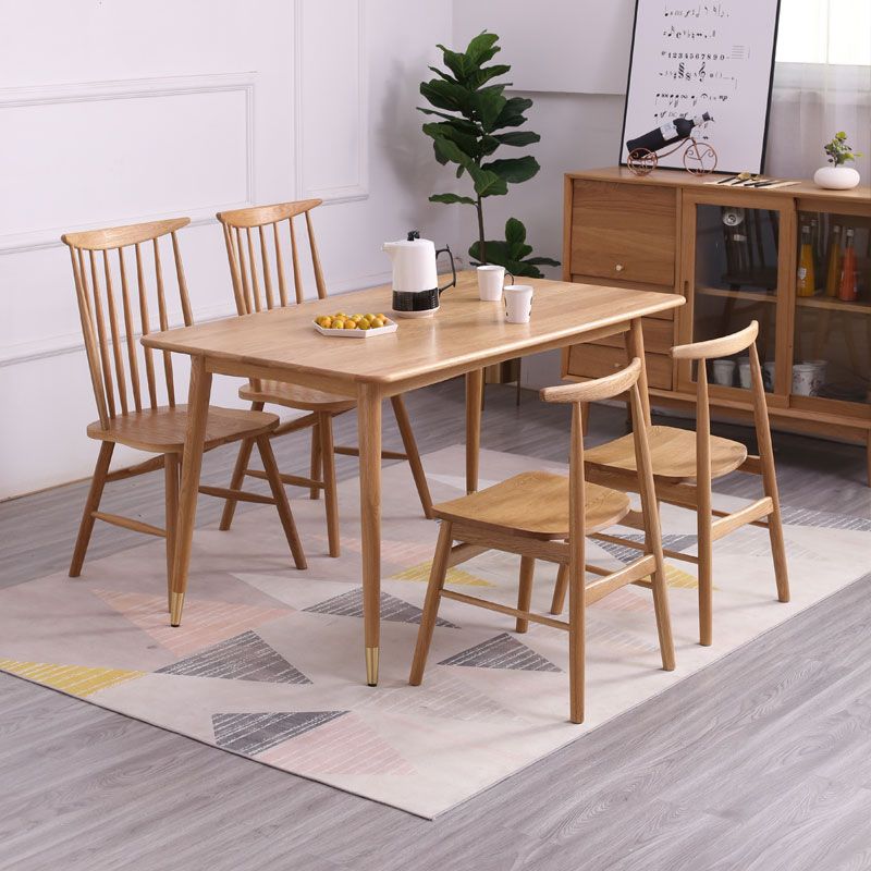 Mesa de comedor rectangular de lujo tradicional de madera maciza, mesa superior de madera para comedor