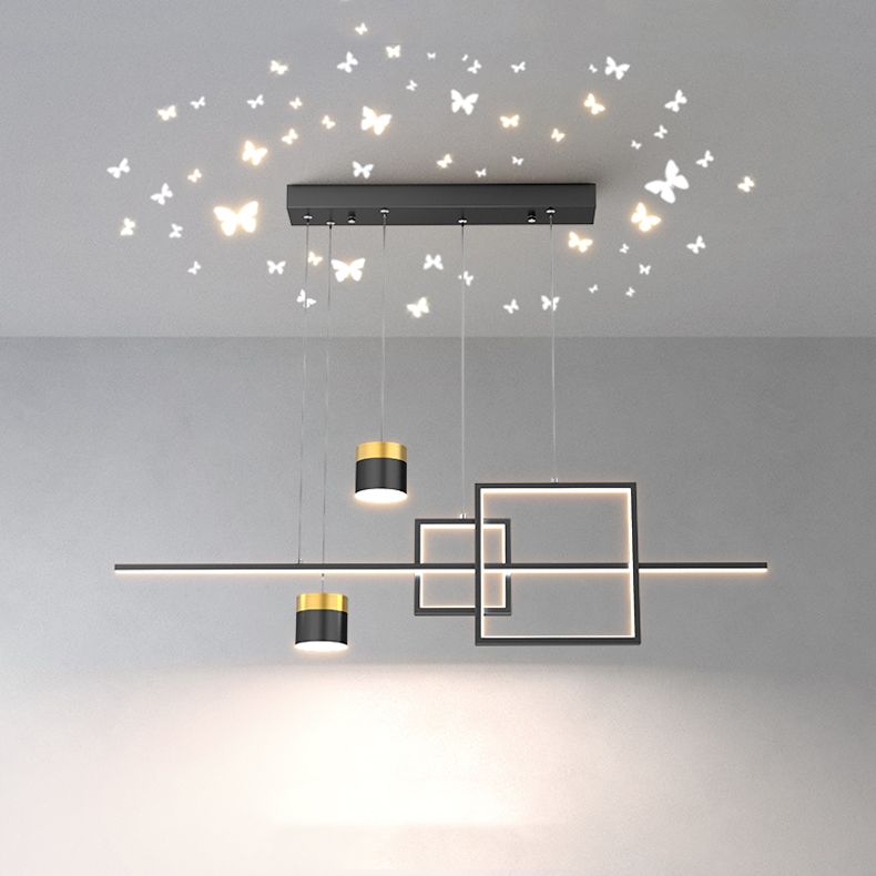 Modern Metal Island Light Geométrica 5 luces LED Island Colgante para comedor