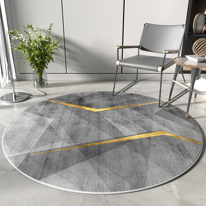 Grijs modern tapijt geometrisch patroon polyester gebied tapijt niet-slip achterste tapijt voor salon