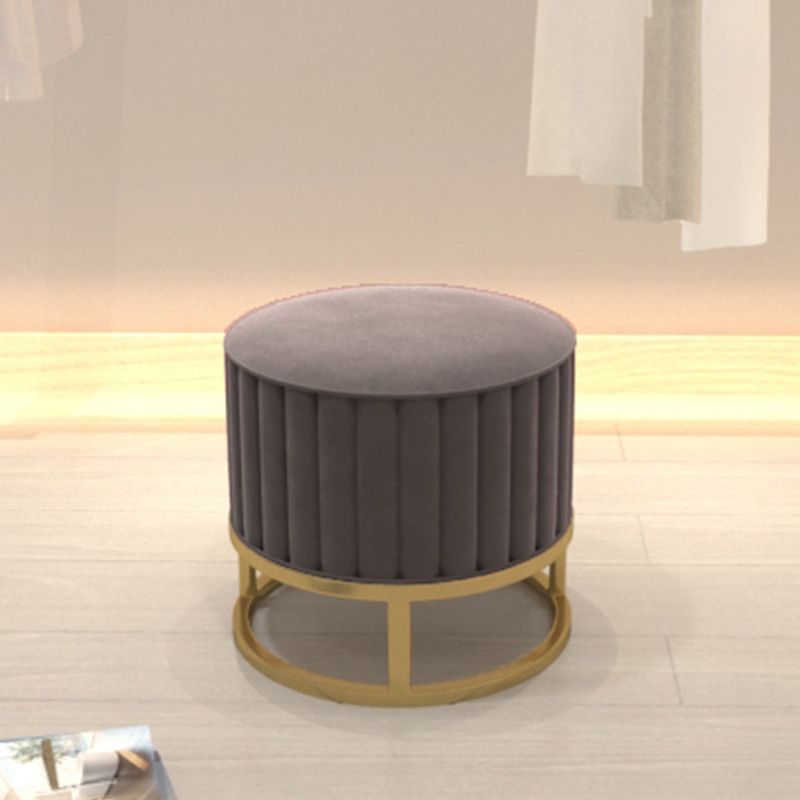 Glam Pouf Ottoman Velvet Upholstered Tear Resistant Round Ottoman with Chair Legs