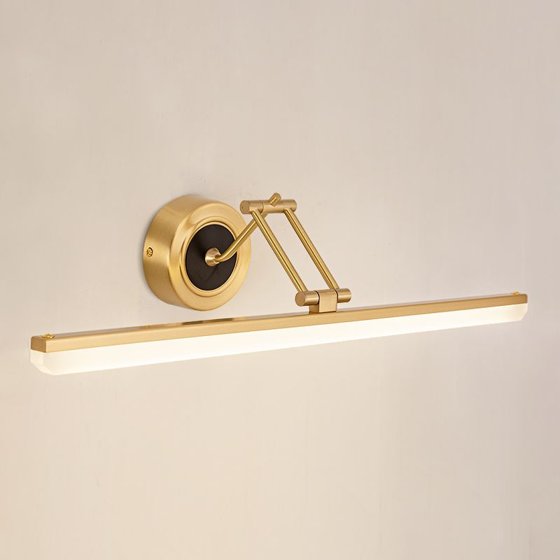 Lineaire schaduw metalen wand sconce moderne stijl 1-licht spiegel zwenkarm muur gemonteerd licht