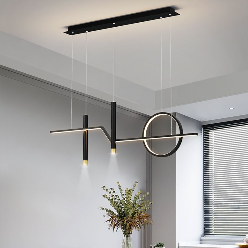 Cylinder Shape Island Lights Modern Style Metal 4 Light Island Lighting