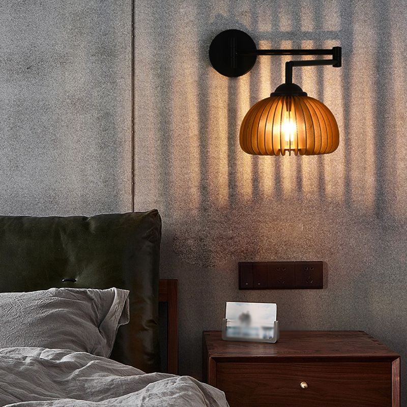 Contemporary Black Single Wall Mounted Sconce Shaded Statement Wall Light