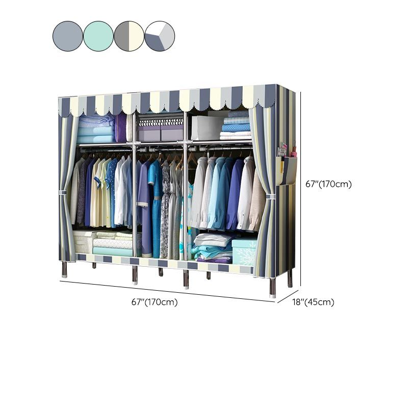 Modern Wardrobe Armoire with Legs Metal Wardrobe Cabinet with Shelves