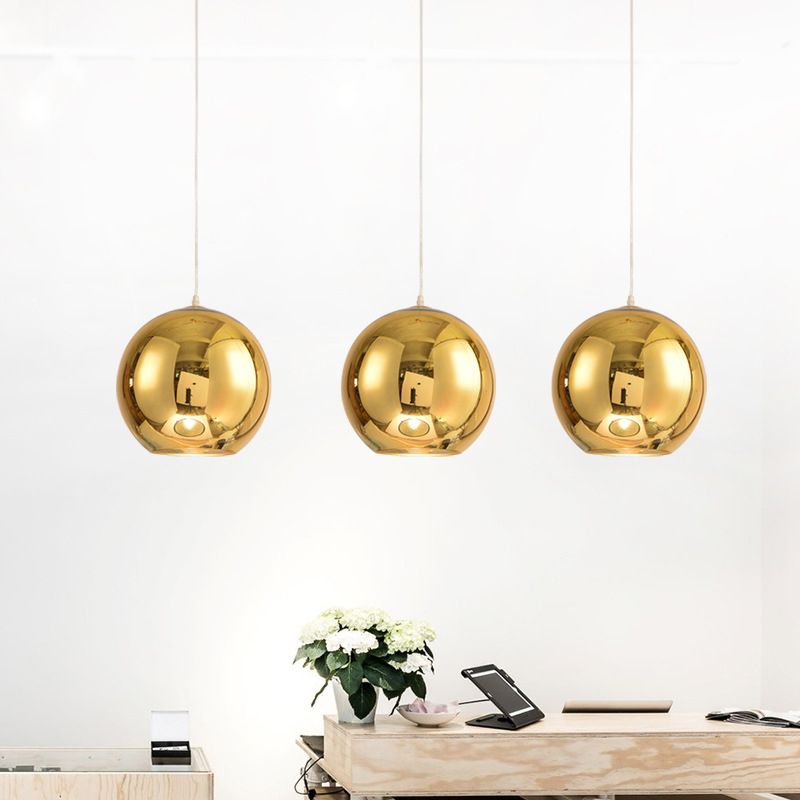 Bulbe simple de style moderne suspendu léger miroir à miroir en verre pendant à la teinte pour salle à manger de chambre à coucher