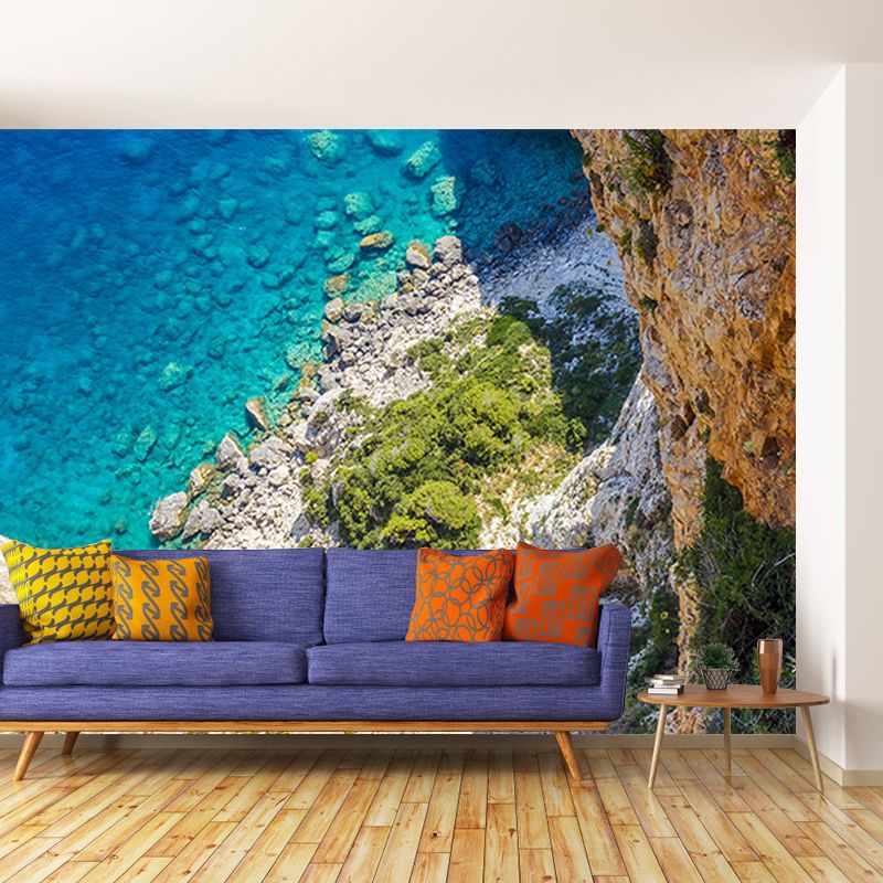 Contemporary Sea Wall Mural for Living Room Mildew Resistant Wall Covering