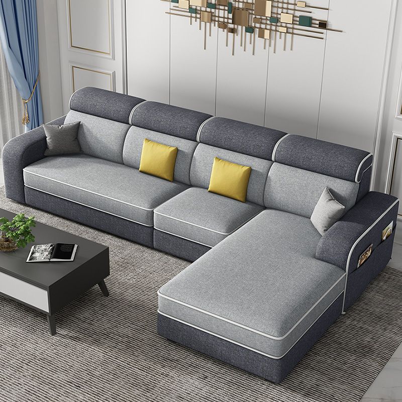 Contemporary High Back Sectionals 29.53" Square Arm Sofa with Storage
