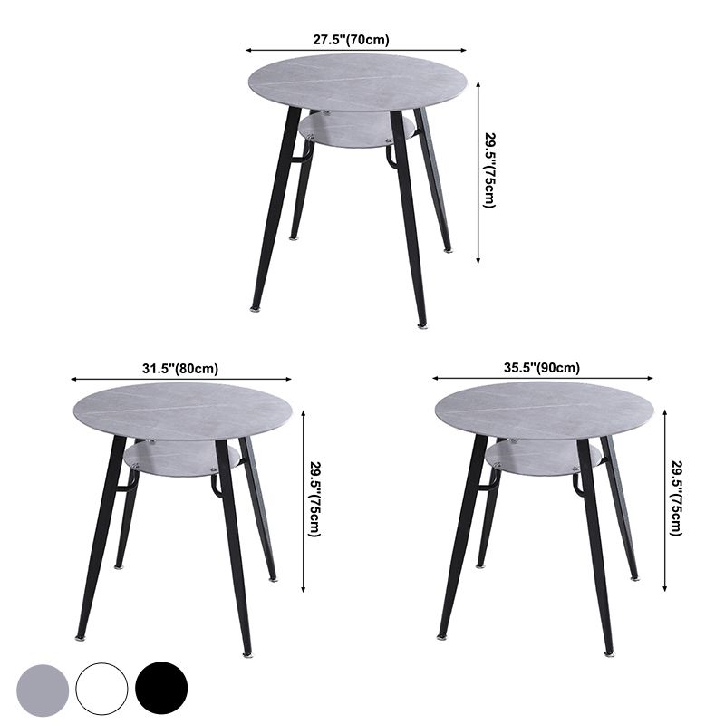 Moderner Stil runder Esszimmer Tisch gesinterte Steintisch mit Metallbasis