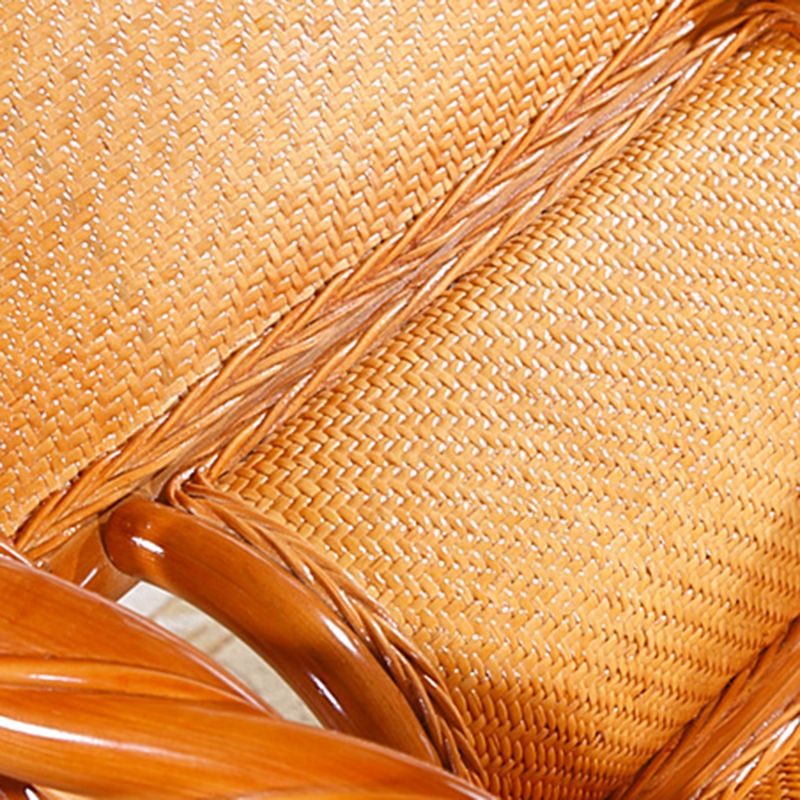 Traditional Rocking Chair Rattan Spindle Backrest Solid Color Indoor Rocking Chair