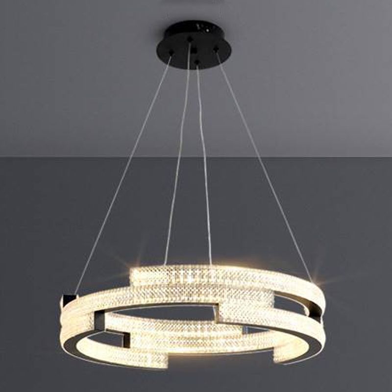 Lampadario moderno di lussuoso lampadario a sospensione di cristallo geometrico a sospensione del lampadario appeso
