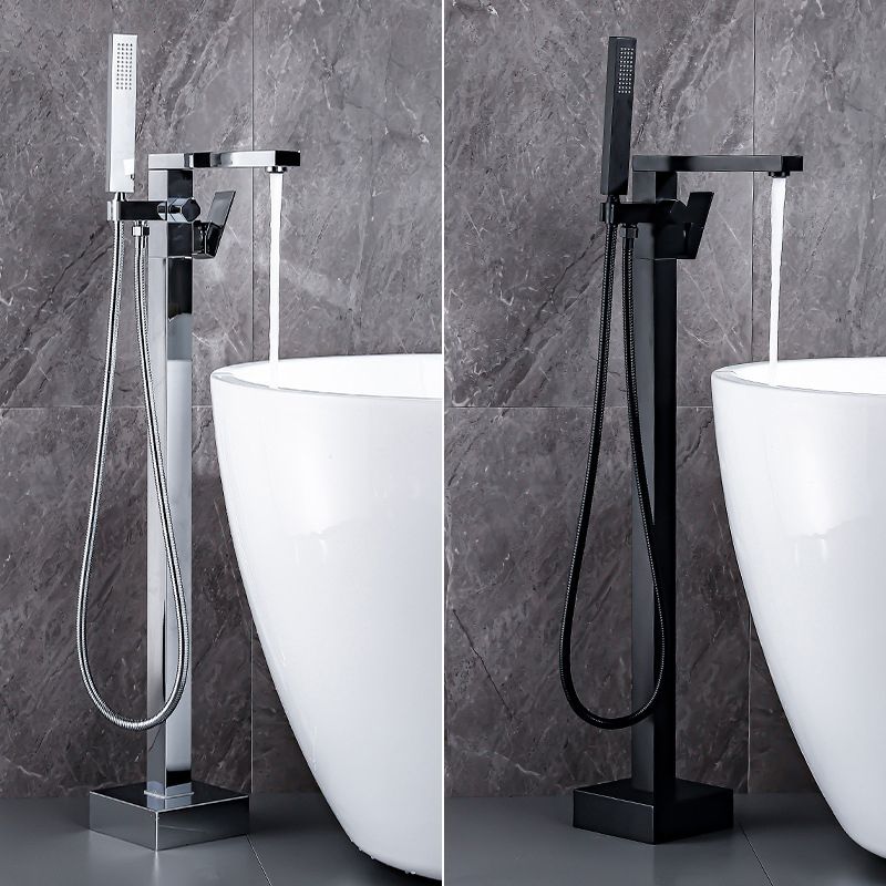 Contemporary Freestanding Tub Filler Brass Tub Filler with Hand-shower