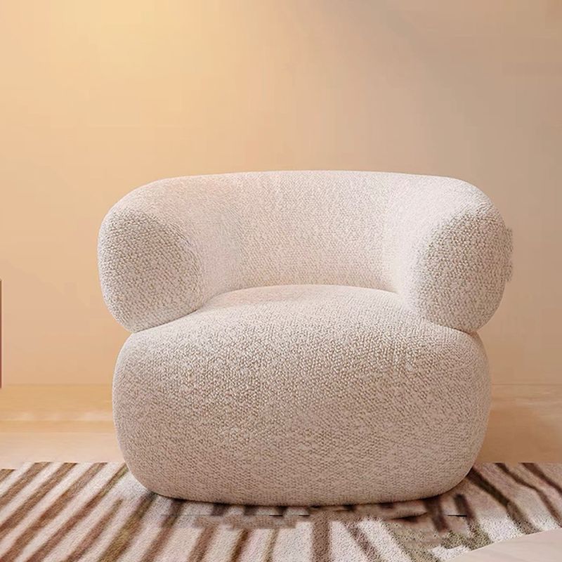 Modern Style Sofa Bed Curved Back with Sponge Cushions Filled with Sloped Armrest