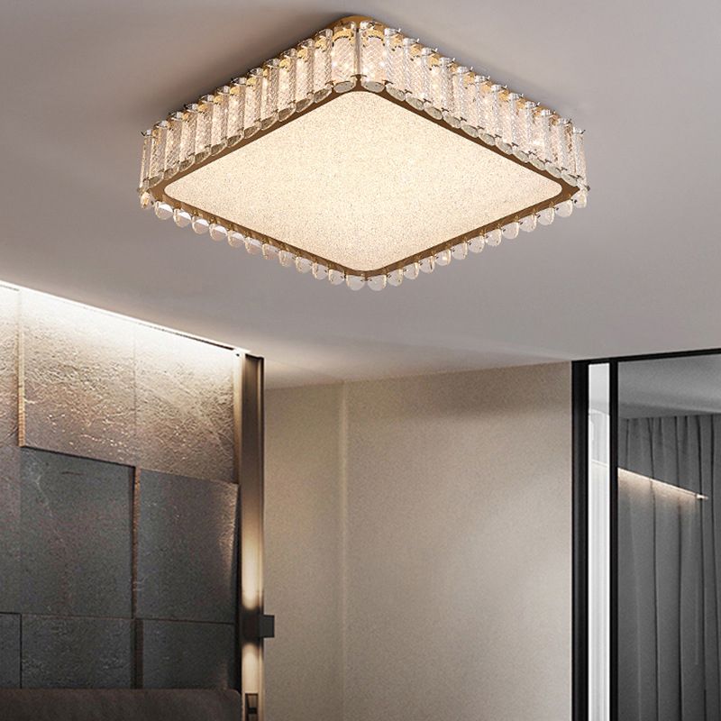 Modern Simple Ceiling Lamp Crystal LED Flush Mount Light Fixture for Bedroom