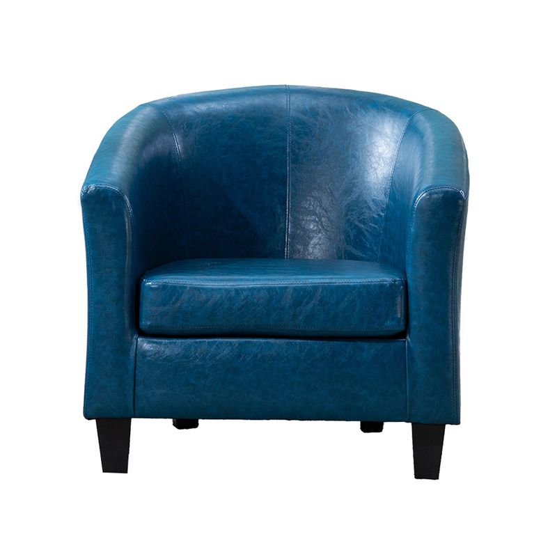 Faux Leather Accent Chair 28.34" L x 28.34" W x 25.59" H Barrel Chair