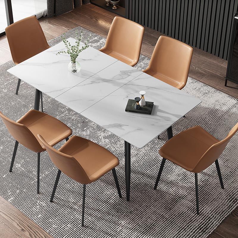 Rectangular Sintered Stone Dining Table Modern Furniture with 4 Legs for Home