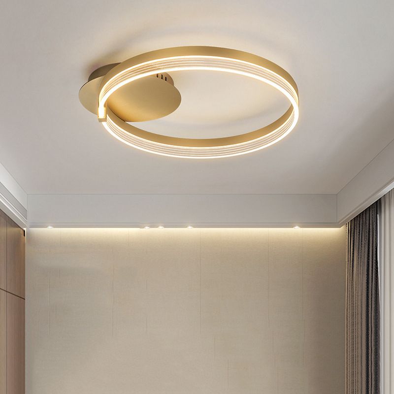 Geometric Flush Mount Light Fixture Modern Metal Flush Light in Gold