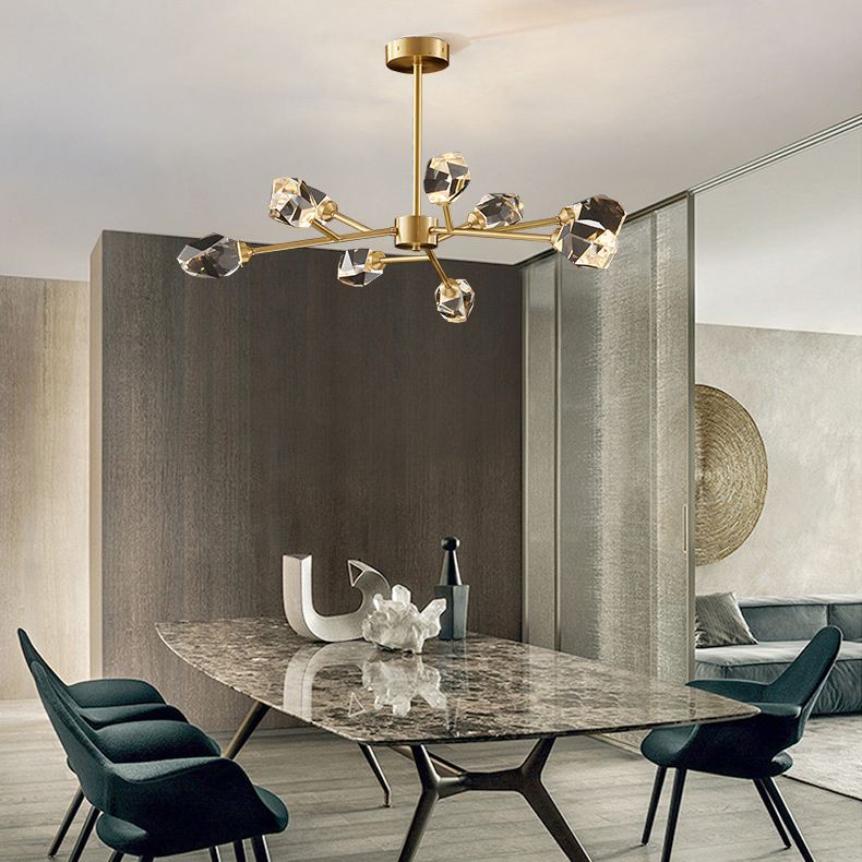 Diamond Chandelier Light Fixture Modern Simplicity Crystal Pendant Lighting for Restaurant