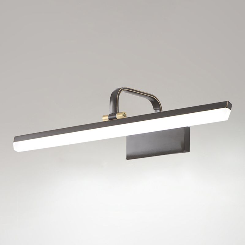 Linear Shape Contemporary Style Vanity Light Metal 1 Light LED Mirror Light for Bathroom
